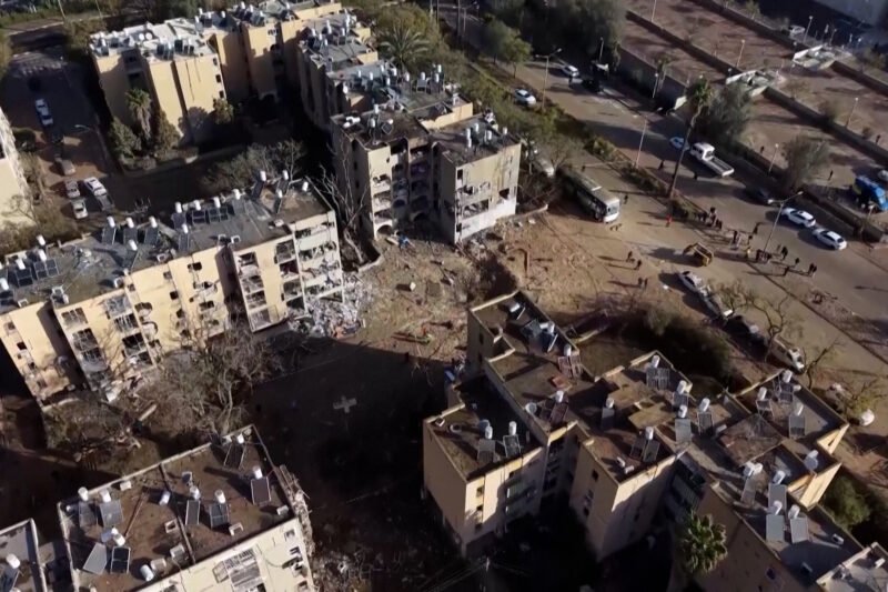 Drone footage shows damage in Arad after overnight Iranian missile attack | Newsfeed