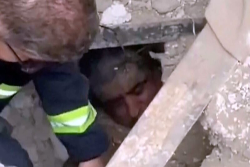 Moment rescuers find man alive under the rubble in Tehran | US-Israel war on Iran
