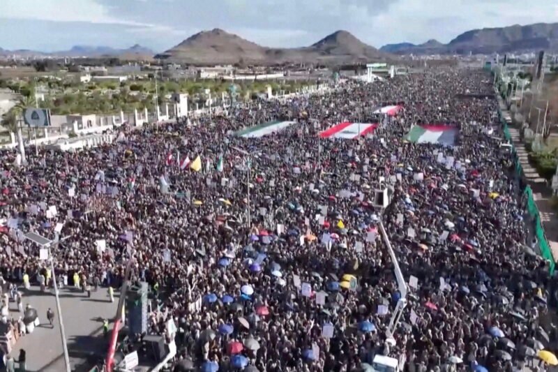 Protests in Yemen against US-Israeli attacks as Houthis warn of action | Houthis