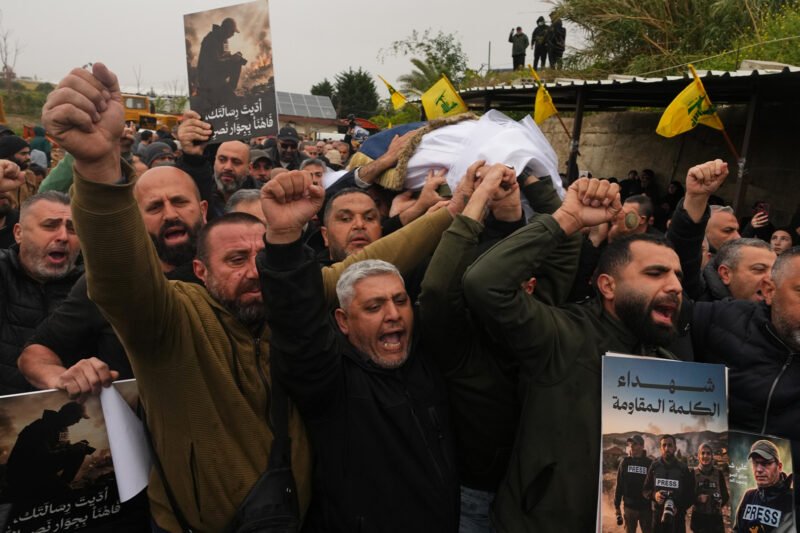 Funeral held for Lebanese journalists killed in Israeli strike | US-Israel war on Iran