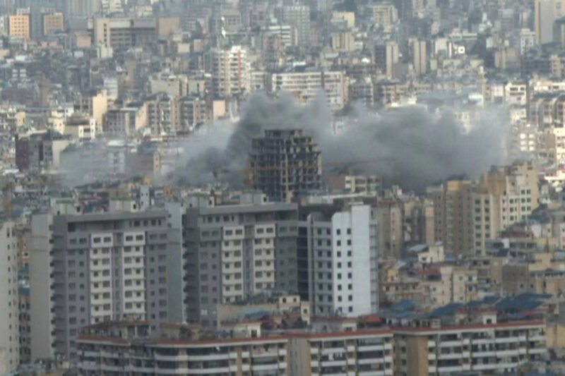 Smoke rise from Beirut suburbs following Israeli attack | Israel attacks Lebanon