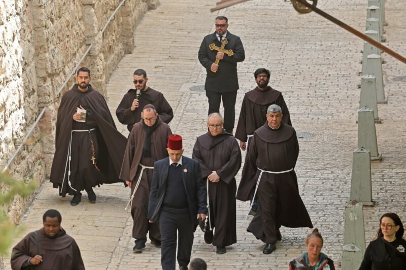 Monks hold Easter prayers in deserted Old City of Jerusalem | Jerusalem