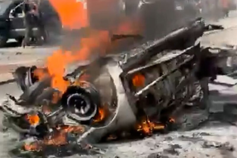 Vehicles burn in Israel after being hit with Iranian projectile debris | US-Israel war on Iran